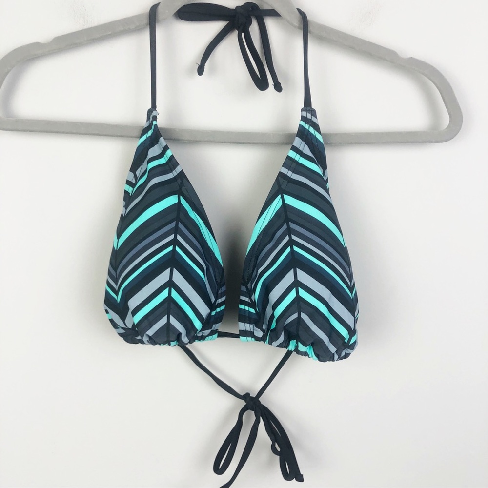 Striped Halter Bikini Top